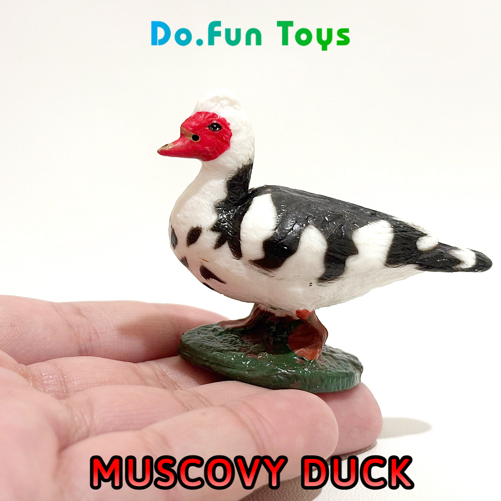 Animal Figurine | MUSCOVY DUCK / Mainan Miniatur Hewan Itik Muscovy / Entok / Itik Serati