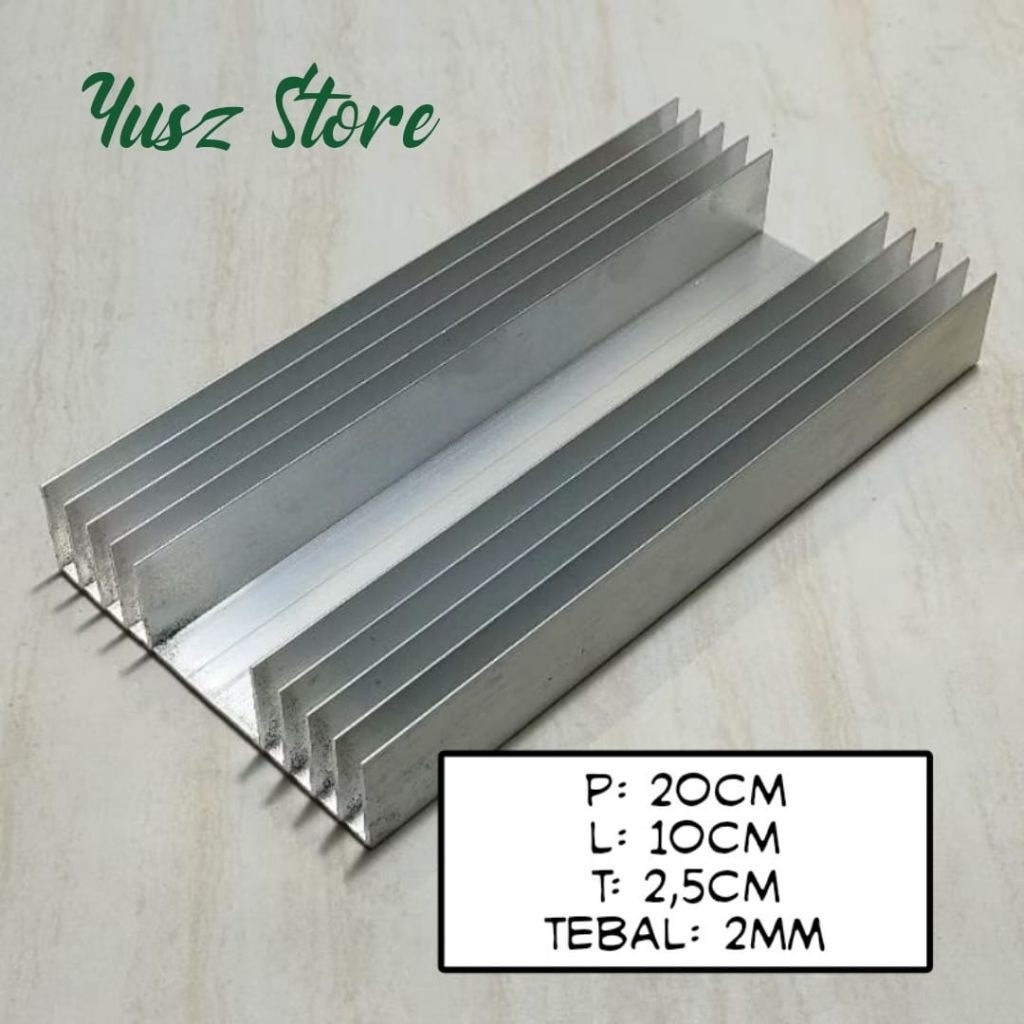 Heatsink Sirip 20 x 10 cm Tebal 2mm Pendingin Power 5 sirip