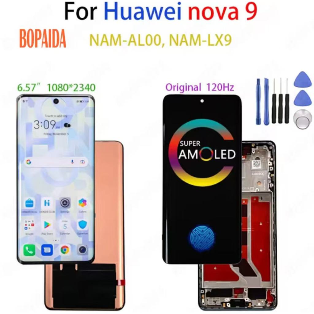 Original AMOLED For Huawei Nova9 Nova 9/Nova 9proDisplay NAM-AL00, NAM-LX9 Pantalla LCD Touch Screen