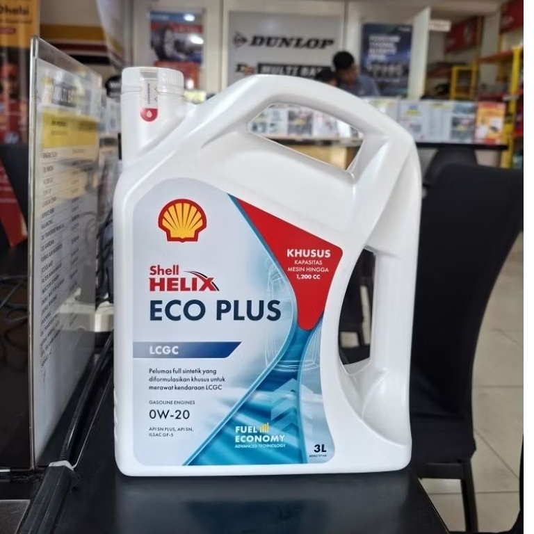 Oli Shell Helix Eco Plus 0W-20 @3 liter Original bercode