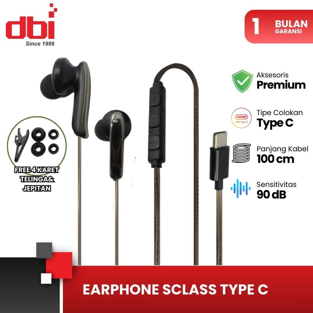 Headphone Earphone Headset Type C Bass MASTER SClass - Garansi 30 Hari