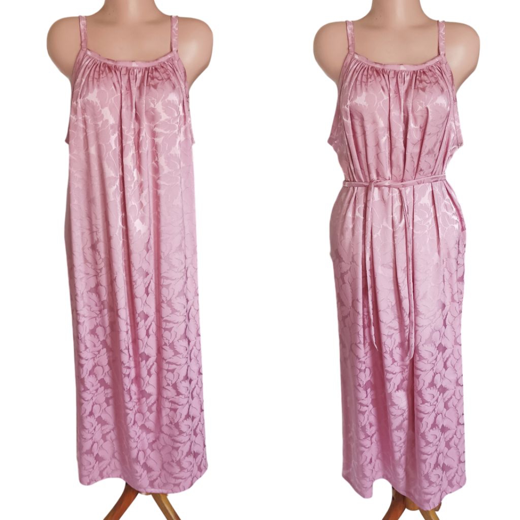 Daster Tanktop Jumbo Satin Tali Satu Setelan Sleepwear fit to XXL