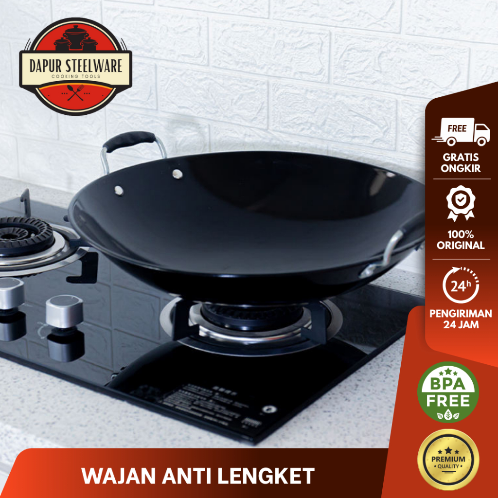 Dapur Steelware - Wajan Besi Enamel / Wajan Penggorengan / Wajan Tebal / Wajan Anti-Lengket - 503