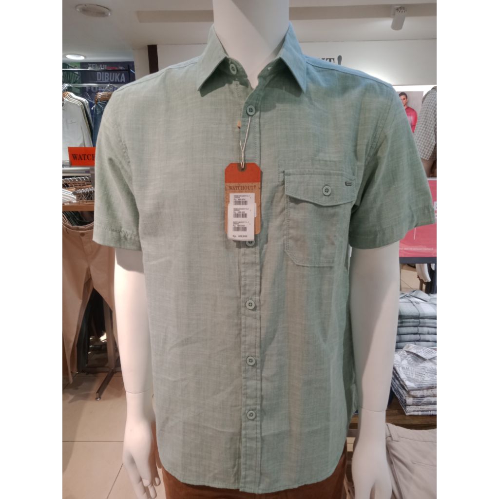 Watchout Kemeja Pendek Polos Hijau WS514620011
