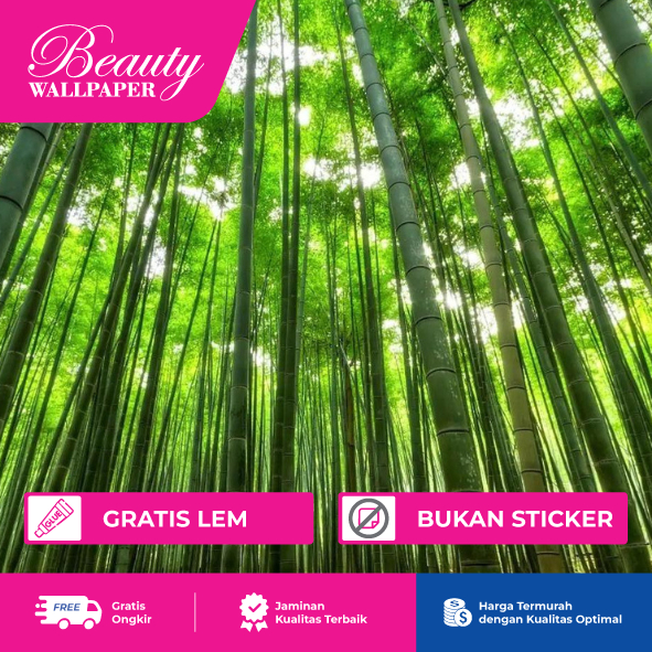 Wallpaper Custom 3D Motif Bambu - Bisa Desain Sendiri/Custom - Kualitas Premium & Harga Terjangkau
