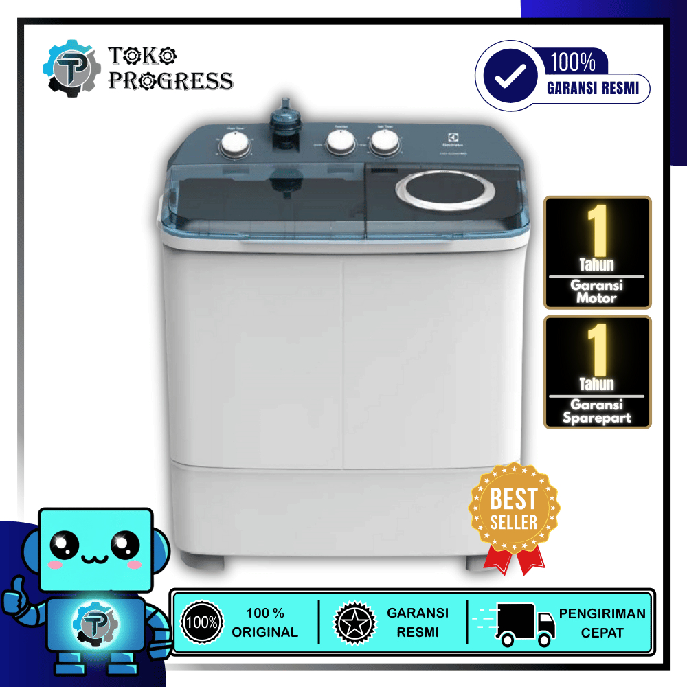 MESIN CUCI 2 TABUNG ELECTROLUX 8KG EWS98262WA / EWS-98262WA