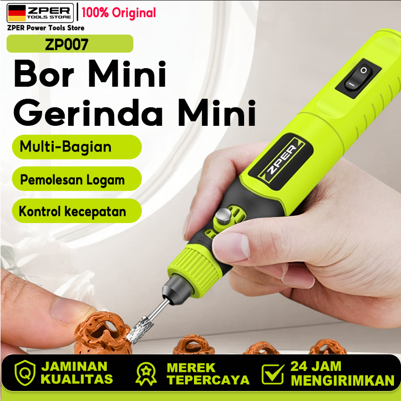 ZPER Bor Mini Listrik Set Lengkap Gerinda Mini Listrik Penghalus-Alat Gerinda Mikro Pengukir Pena