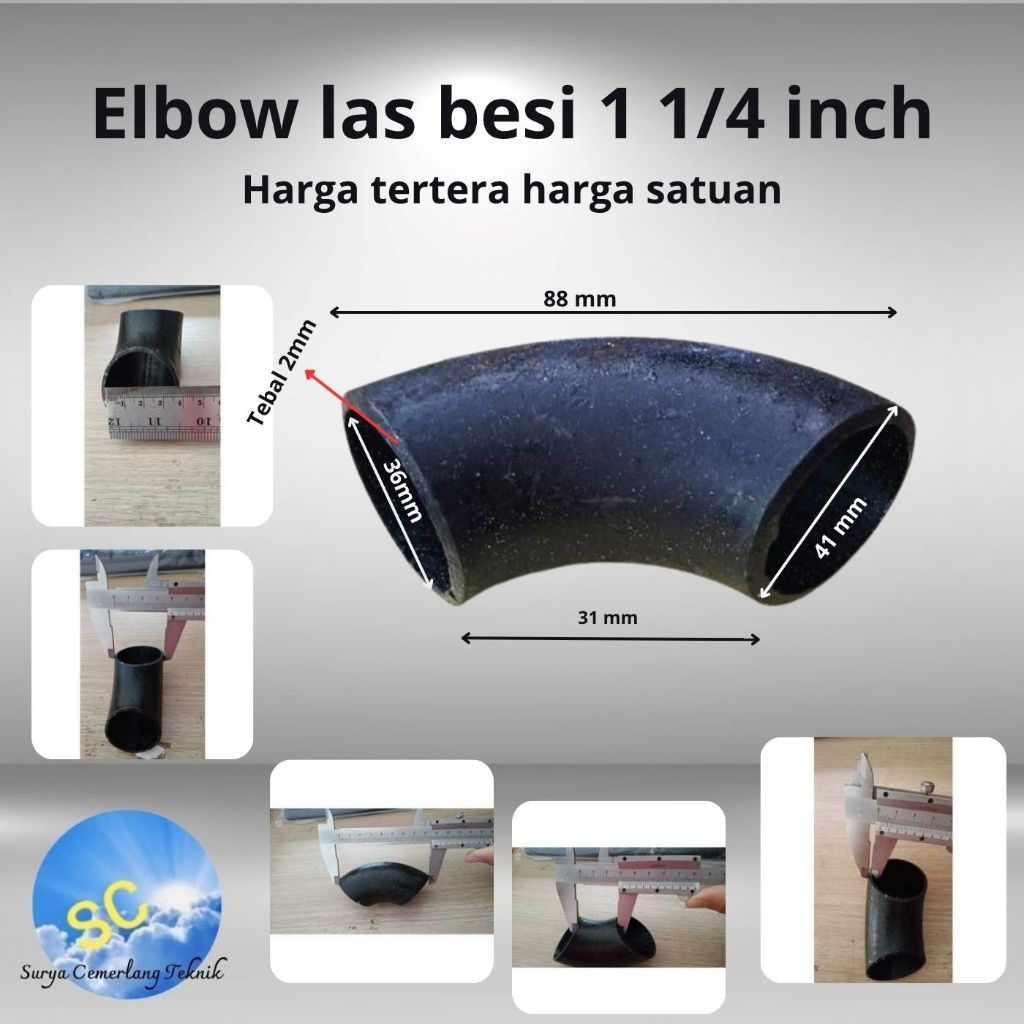 Elbow Las Besi 11/4 " inch  Pipa Las / Elbo Lbow Keni Knee Pipa Las Knee Penyambung Pipa Besi 1 1/4 