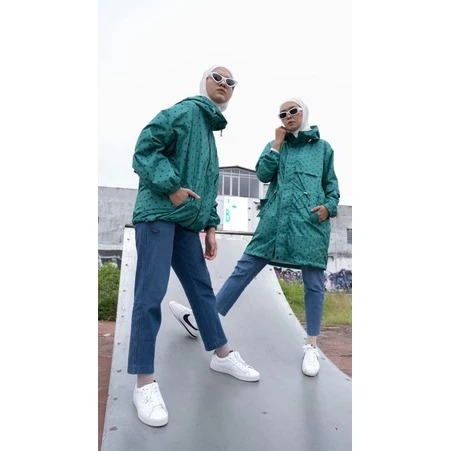 MARIPI JAKET CYCLIST PARKA POLKA GREEN