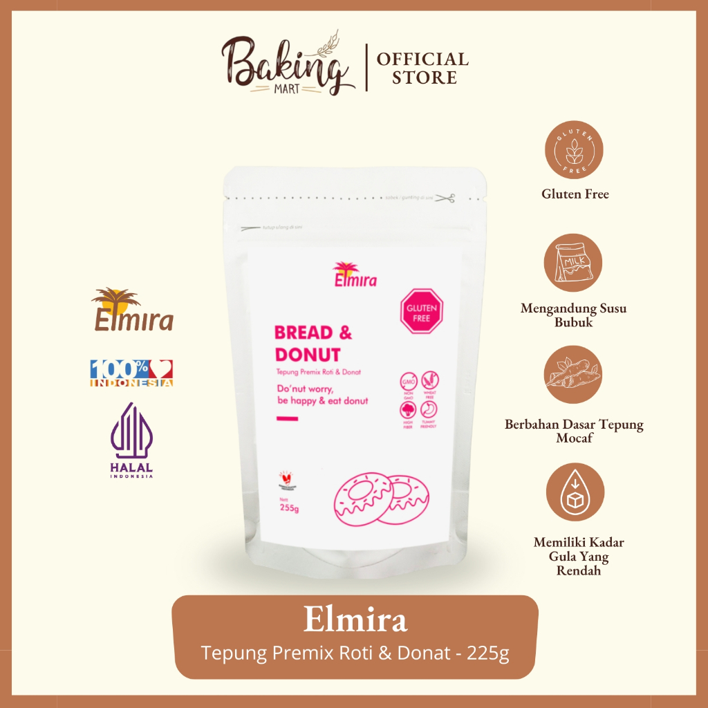 

Elmira Tepung Premix Roti & Donat Gluten Free - 255g