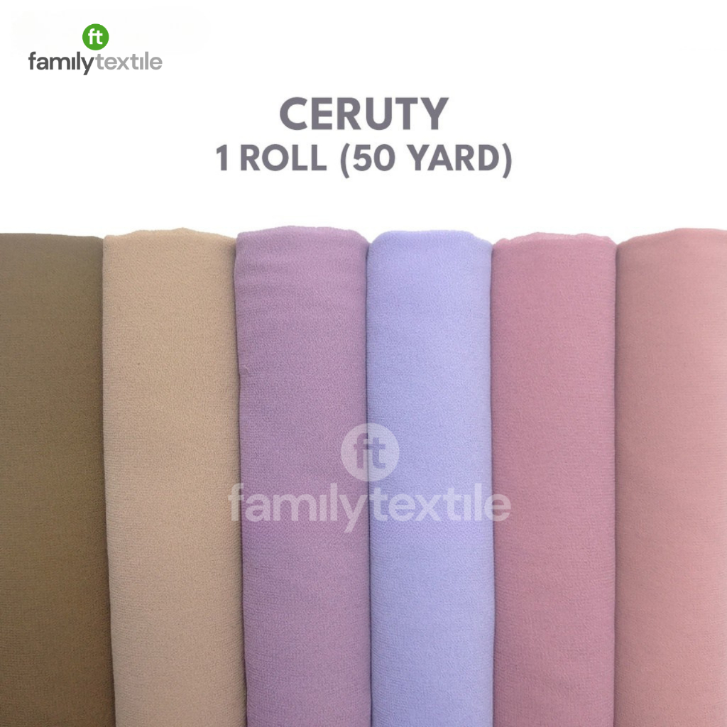 Kain Ceruty Baby Doll 1 Roll - Bahan Ceruty Hijab Kerudung Gamis 60 Yard