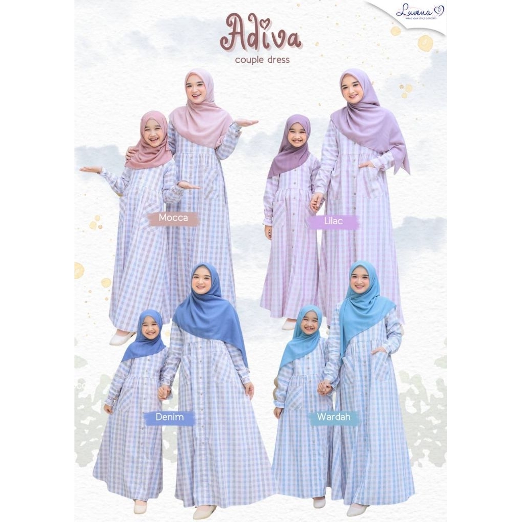 LUVENA - ADIVA DRESS / DAILY DRESS / GAMIS COUPLE / GAMIS ANAK / GAMIS DEWASA