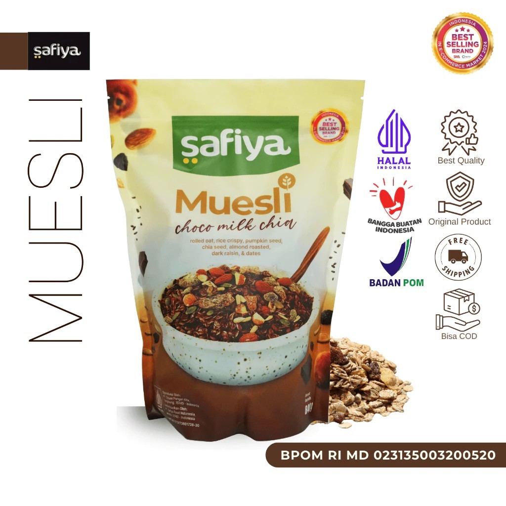 

Safiya Muesli Choco Milk With Chiaseed Sereal Oatmeal Diet Premium