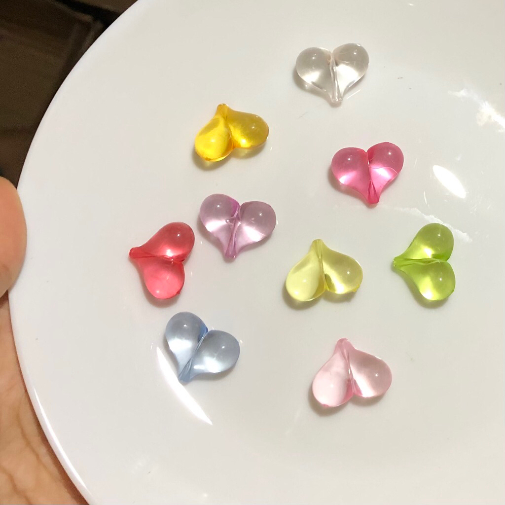 Manik love gembul holo transparant | manik love gembul | manik bentuk love besar | manik hati | mani