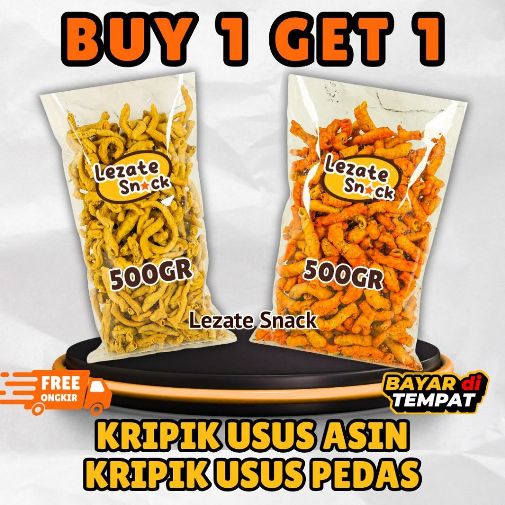 

(BUY 1 GET 1) Keripik Usus Ayam Pedas Balado 500gr Gratis Keripik Usus Ayam Original 500gr WAP SHOP
