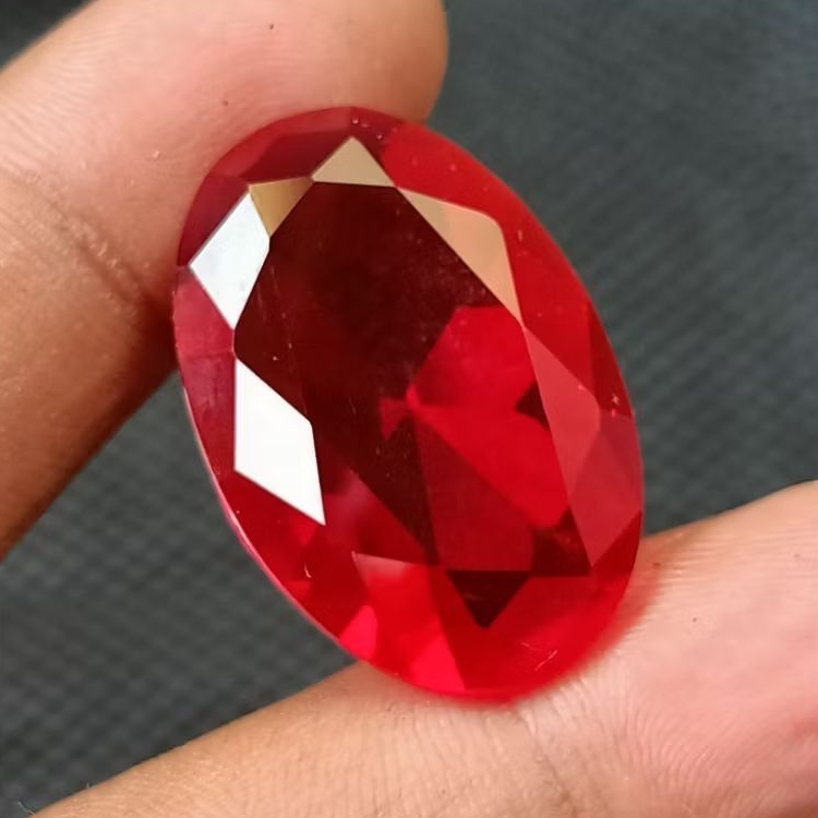 Batu Akik Merah Siam 30 x 20 , Cutting Oval Jumbo