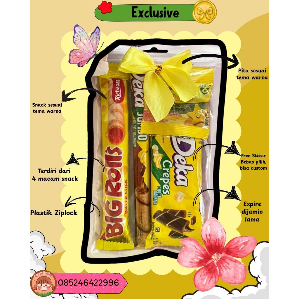 

Kuning-Exclusive Mini Gift Snack |Hampers | Freebis| Ulang Tahun | Jumat Berkah | Sempro | Kelulusan