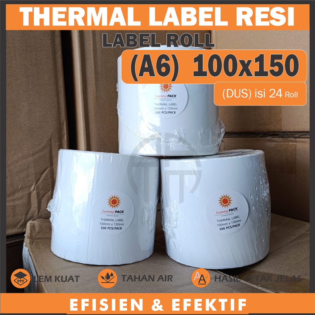 

DUS isi 24, Thermal Label ROLL A6 100x150 mm isi 500 pcs Stiker Label Resi