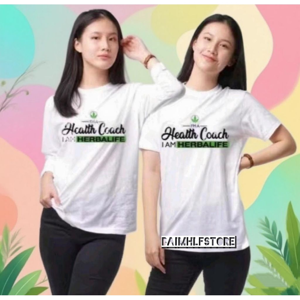 Kaos Wanita Slim fit Sablon H L F health coach