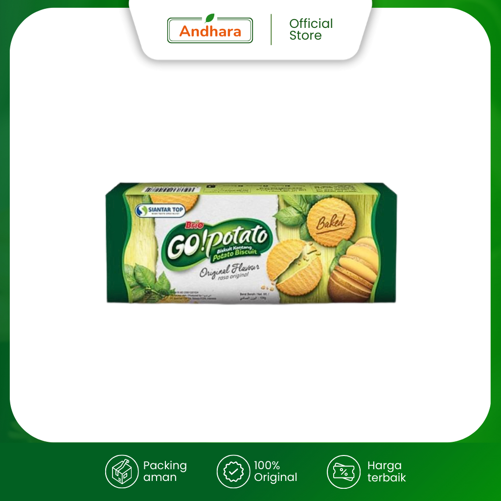 

GO POTATO Biskuit Kentang BOX 104gr - Potato Biscuits Original Flavour - Rasa Original Renyah