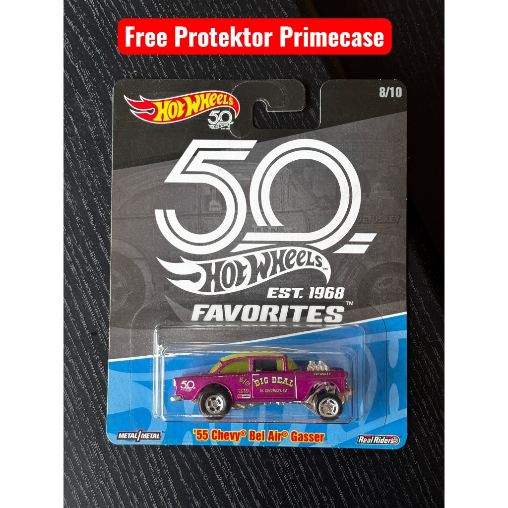 Hot Wheels Premium 50th Favorites 55 Chevy Bel Air Gasser Pink