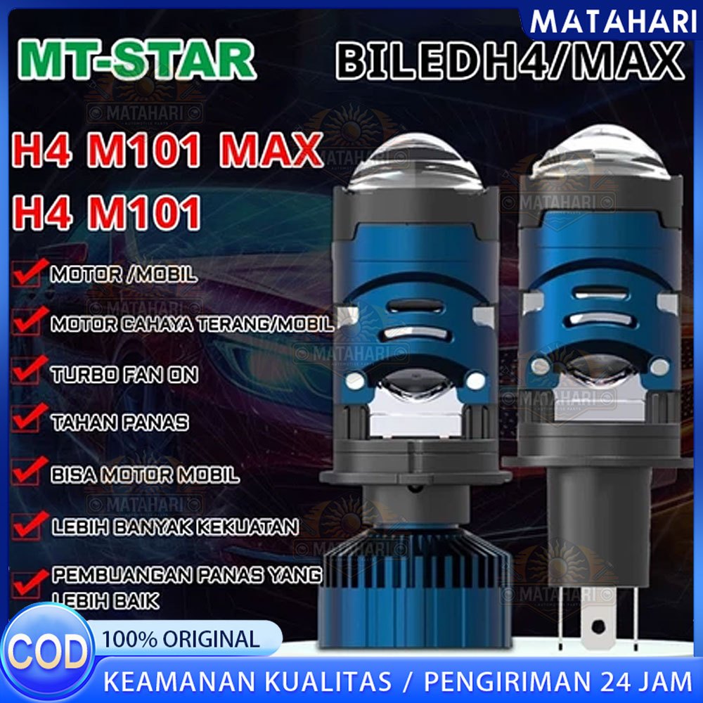 Lampu Utama H4 M101 MT-STAR Projie H4 Mini Projector Lens Lensa Motor Mobil Headlight Headlamp