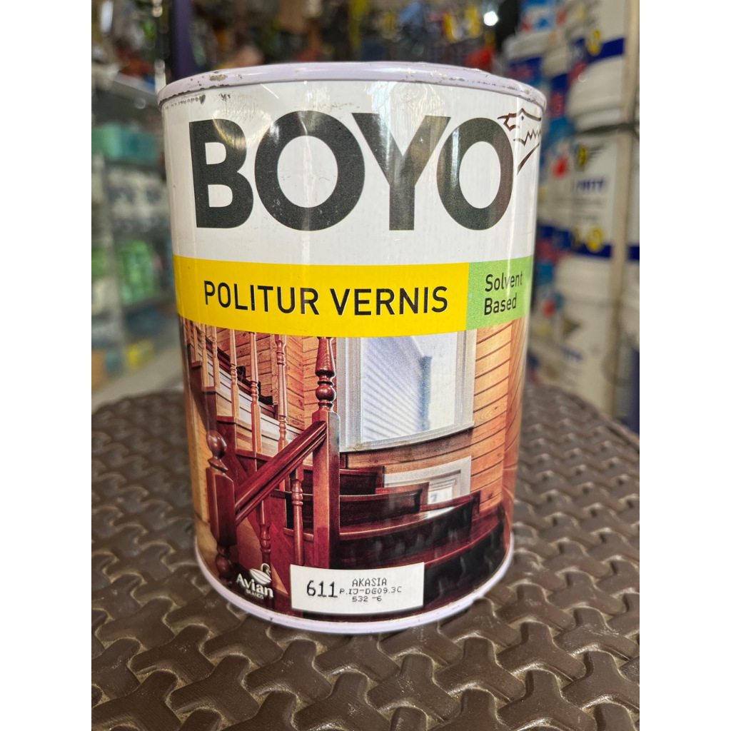 POLITUR VERNIS CAT KAYU BOYO 1 LITER Anti Rayap dan Jamur