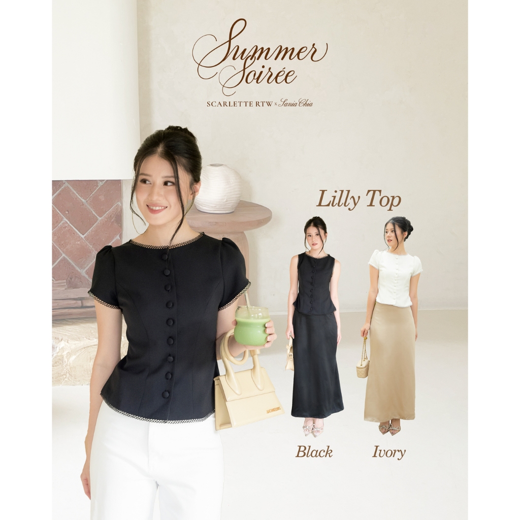 LILY TOP - SCARLETTERTW/baju atasan wanita /terbaru / baju imlek / top organza / baju fashion wanita