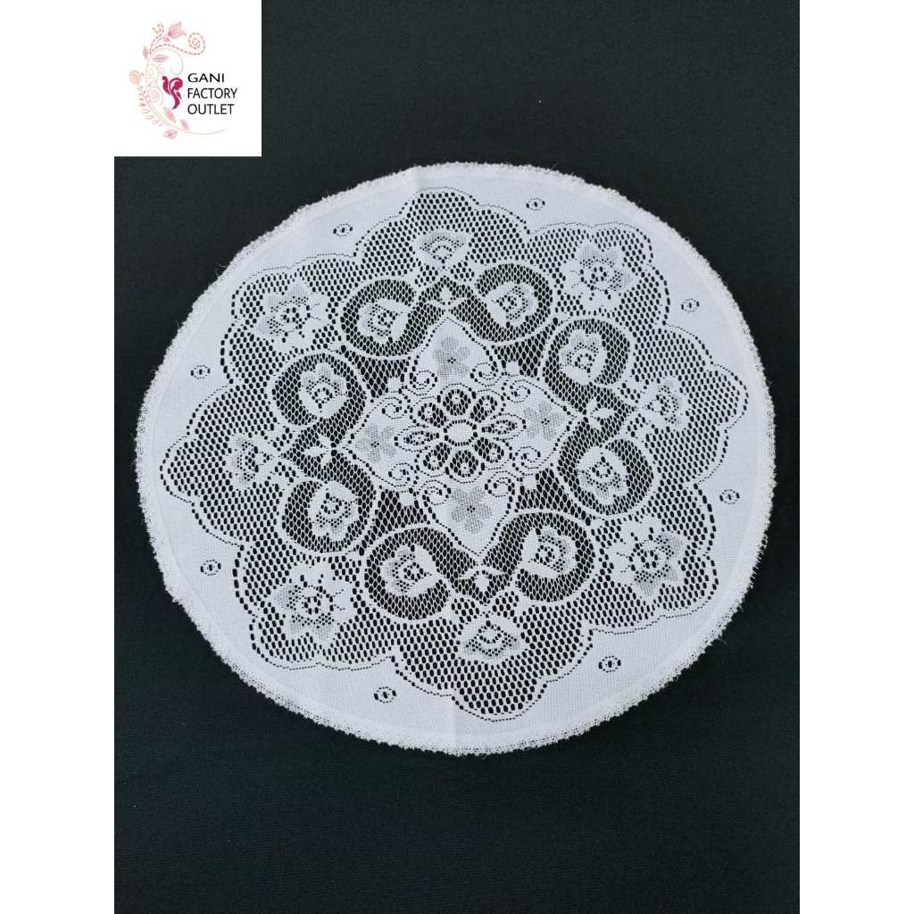 Taplak Meja Tamu Kecil Minimalis Round  Uk 40 cm warna putih