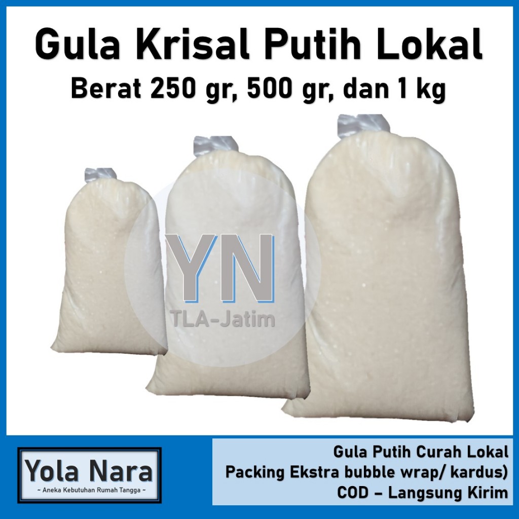 

Gula Pasir Lokal 250gr - 500gr - 1 kg