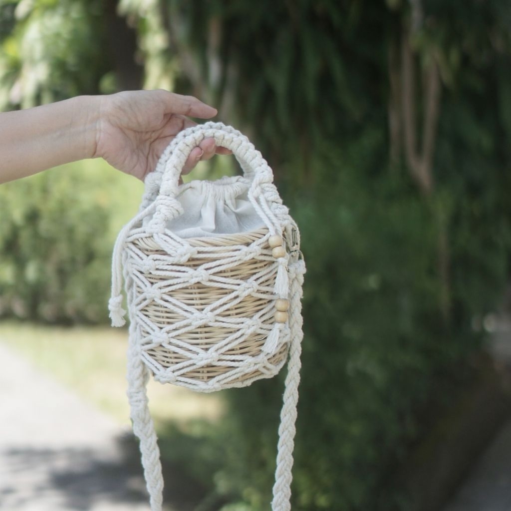 Bucket Bag Macrame sling bohemian beachbag