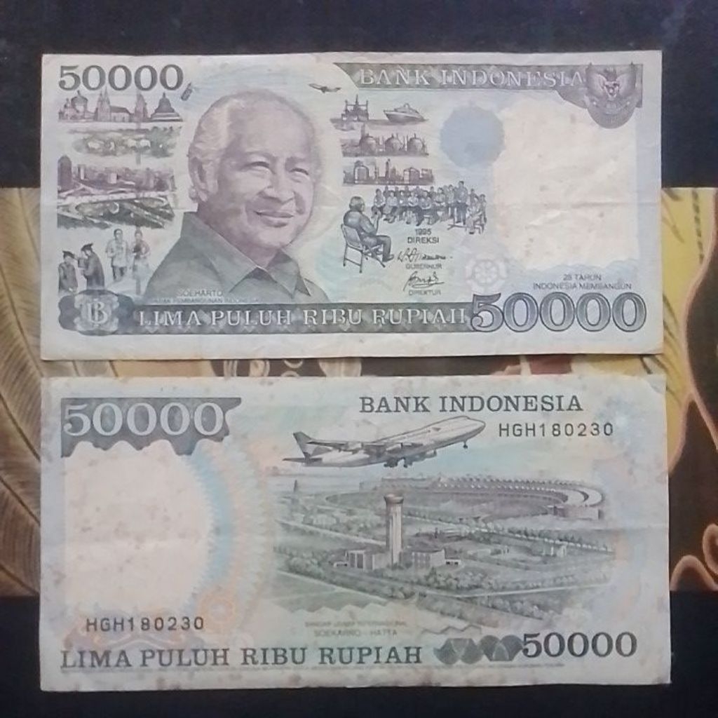 UANG KUNO MAHAR 50000 RUPIAH SOEHARTO TAHUN 1995