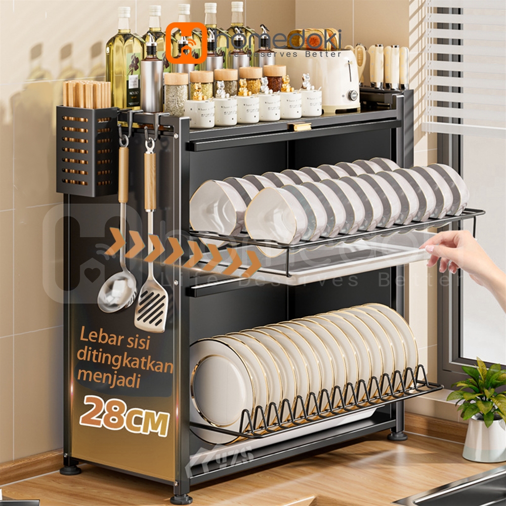 Homedoki Rak Piring Minimalis/Lemari Dapur Minimalis/Lemari Piring/Lemari PiringTertutup/Lemari Piri