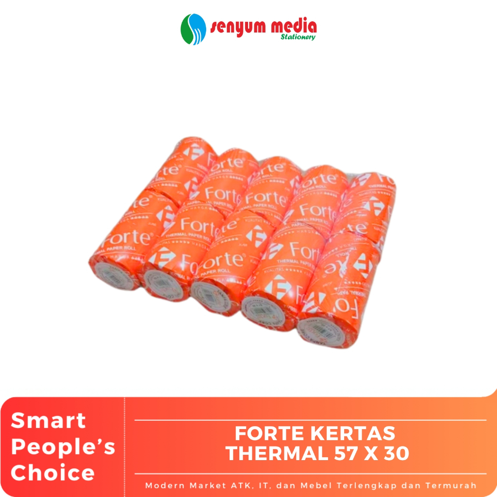 

FORTE - Kertas Thermal Ukuran 57x30 | Kertas Struk Kasir ( 1 Slop isi 10 Pcs ) (S:SLOP)