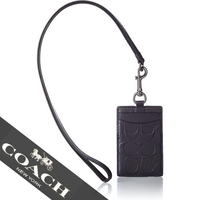 

Lanyard ID Card case in signature Embossed black gantungan kartu identitas original cb