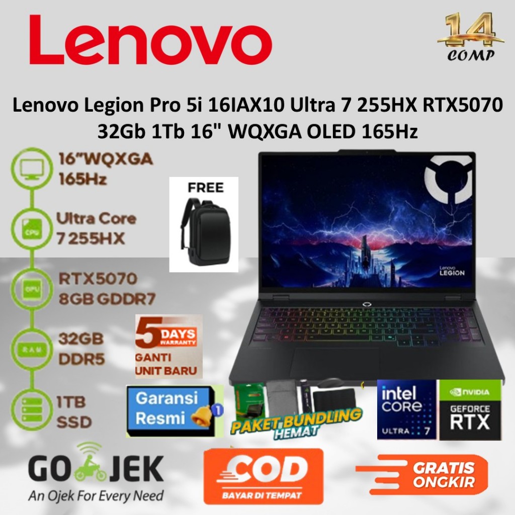 Lenovo Legion Pro 5i 16IAX10 Ultra 7 255HX RTX5070 32Gb 1Tb 16" WQXGA OLED 165Hz