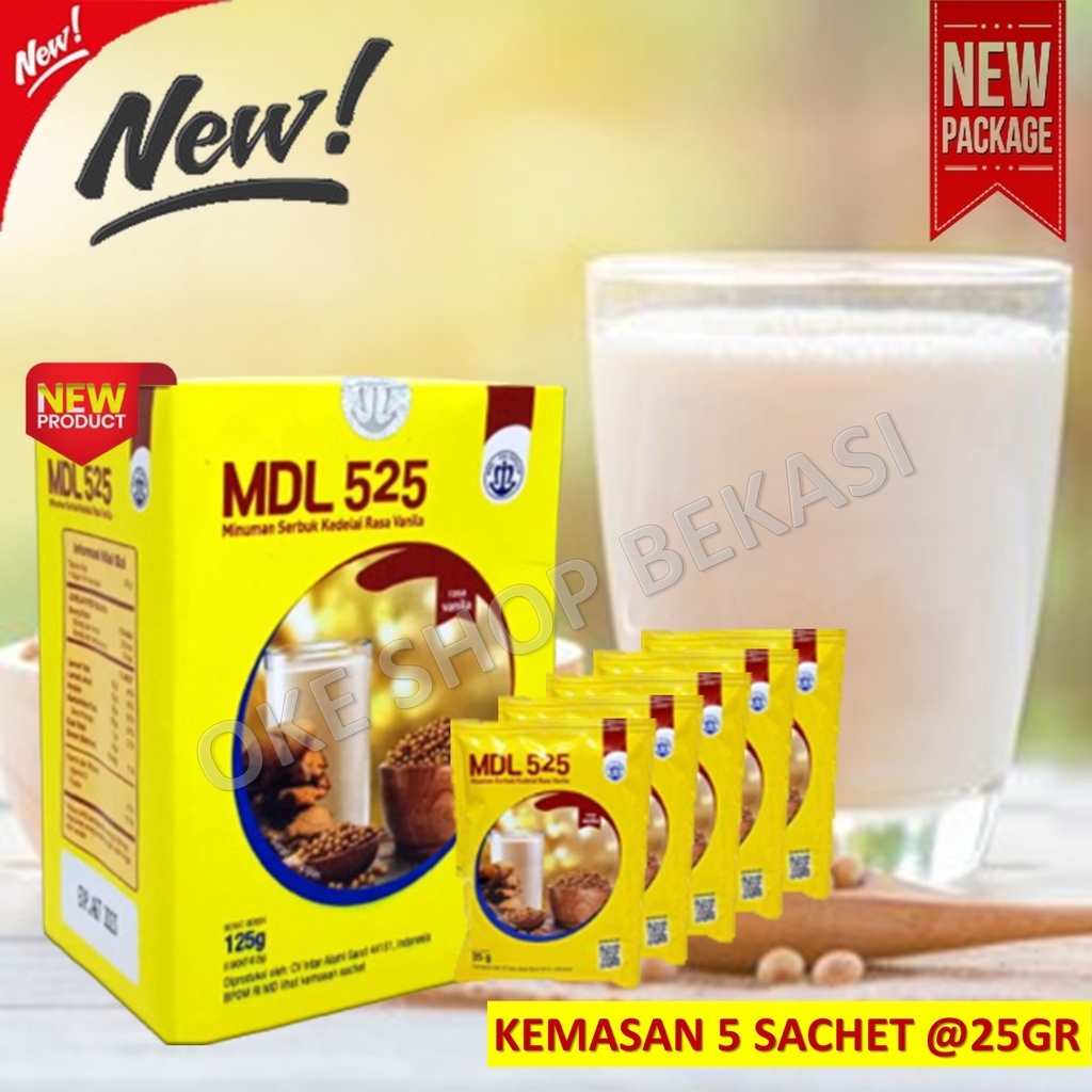 Susu Kedelai Bubuk Instan New Mandala 525 | Kemasan Sachet 25Gr Isi 5 Sachet /BOX Tinggi Protein Ked