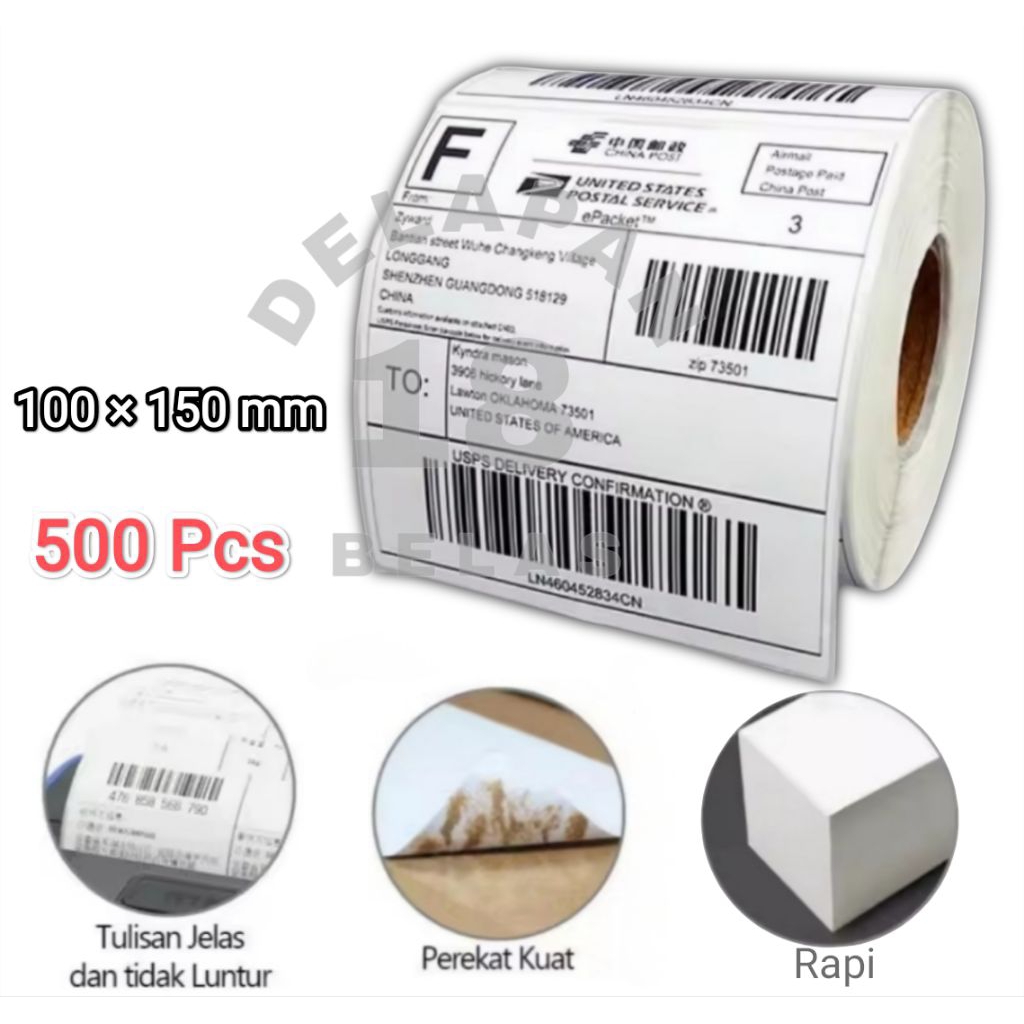 

Kertas Sticker Thermal 100×150 mm Isi 500 & 300 Pcs
