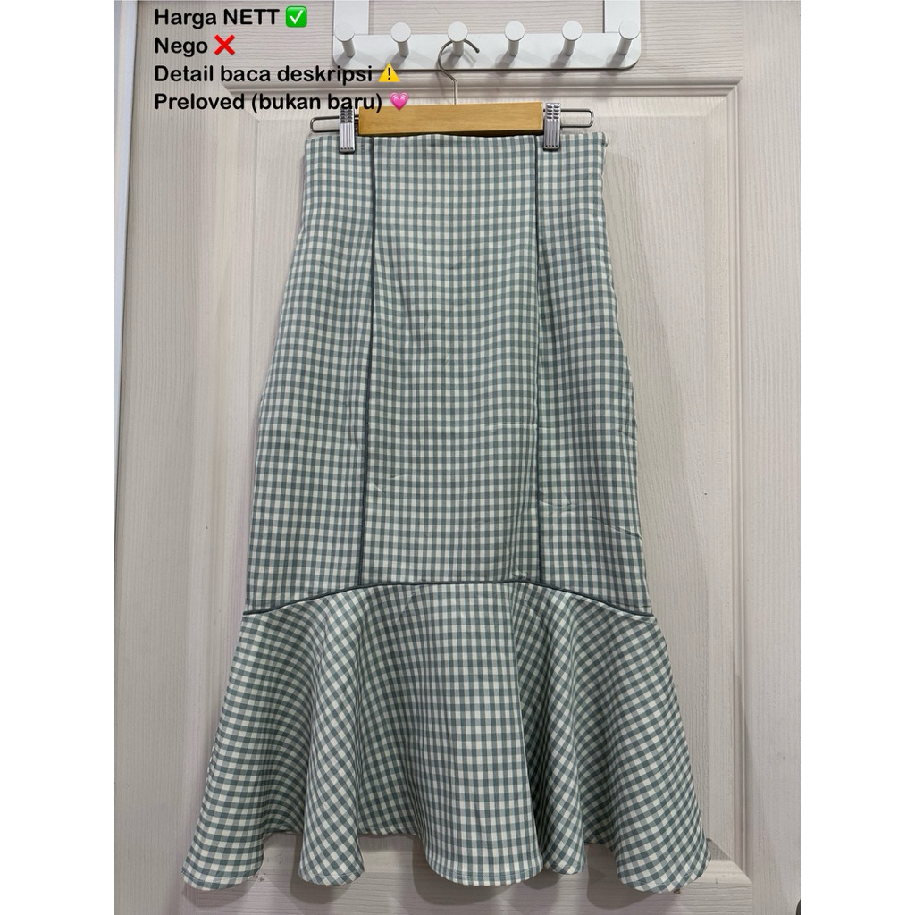 Rok Midi Duyung Gingham