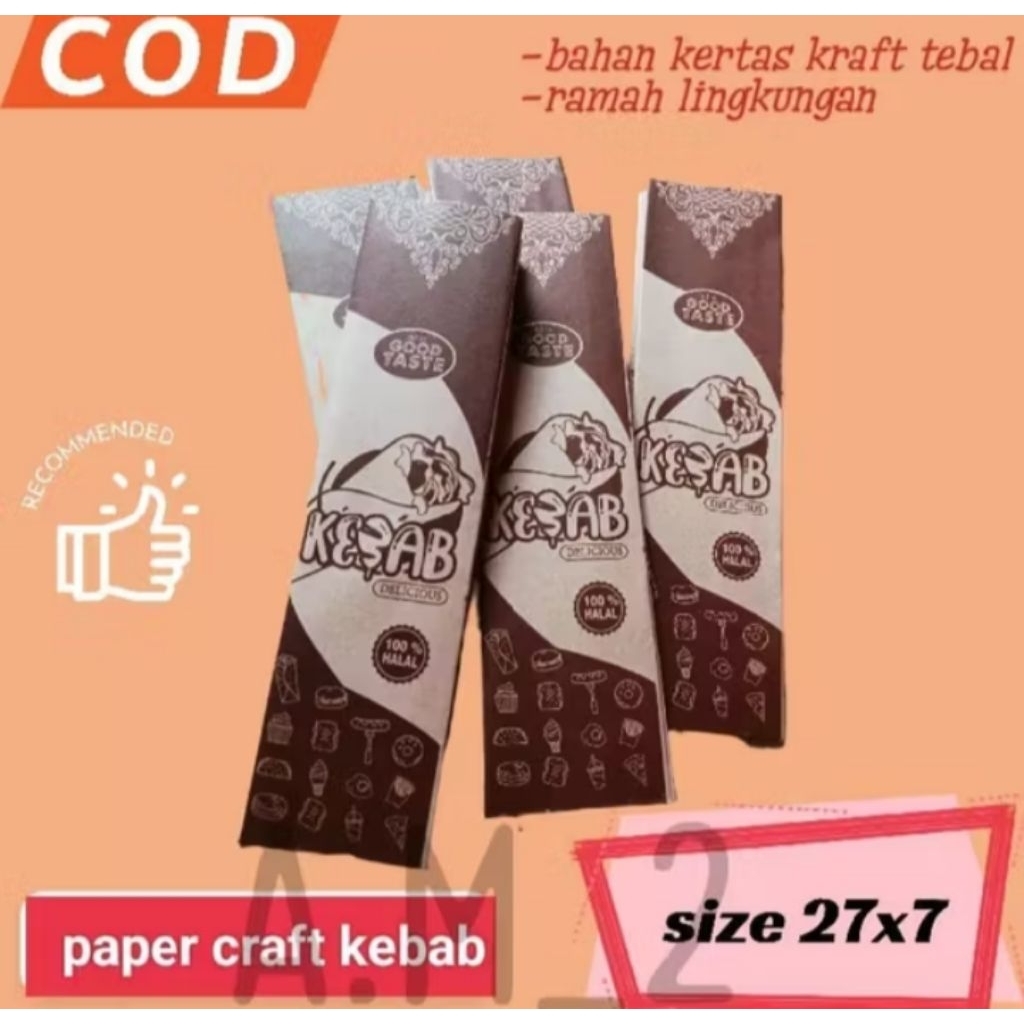 

COD kertas kebab/kemasan kebab/kantong kebab kekinian 100 pcs
