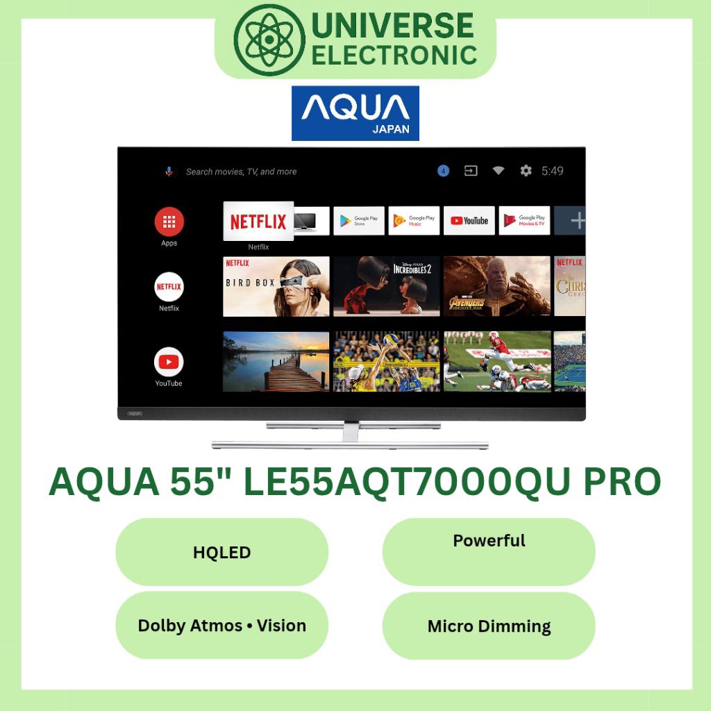 AQUA LE55AQT7000QUPRO / 55AQT7000 ANDROID TV 55 Inch