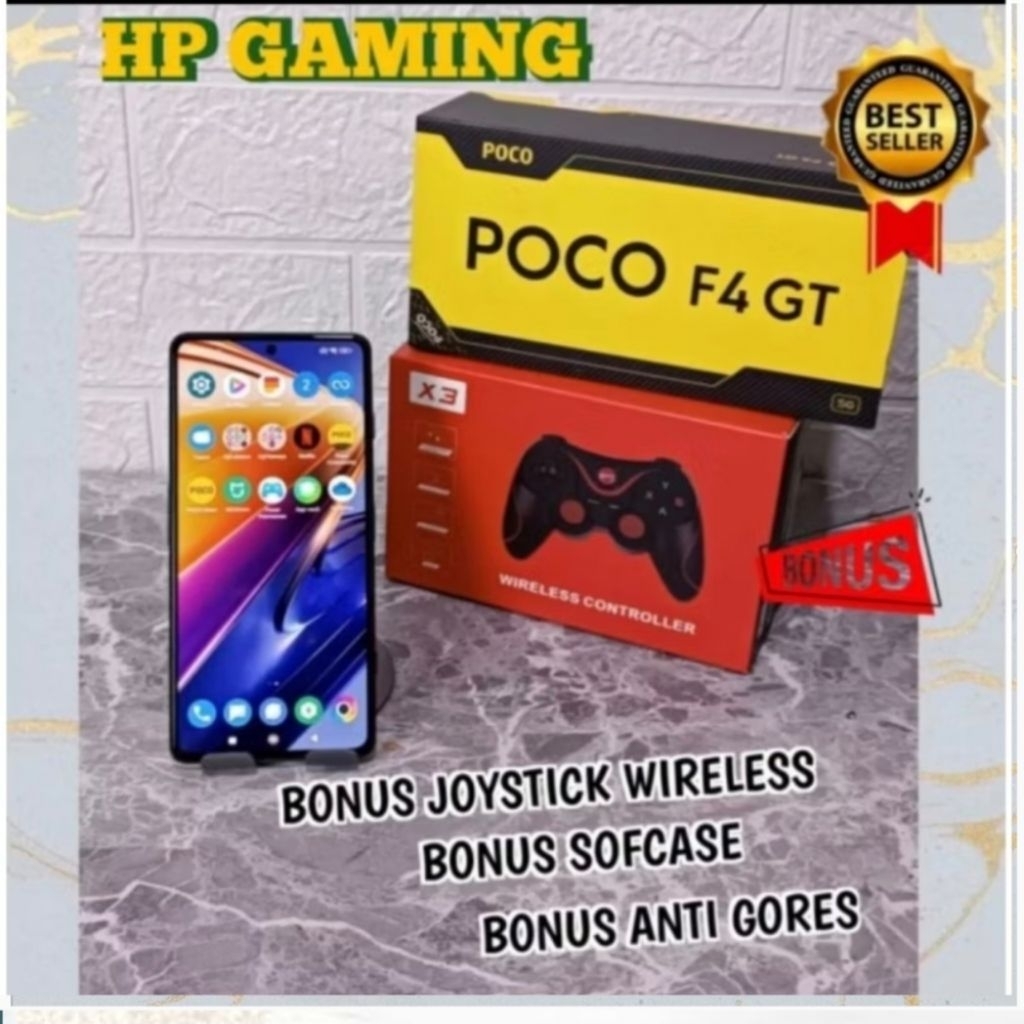 Xiaomi Poco F4 GT 12 256GB Second Like New HP Gaming Snapdragon 8 Gen 1 Bonus Joystick