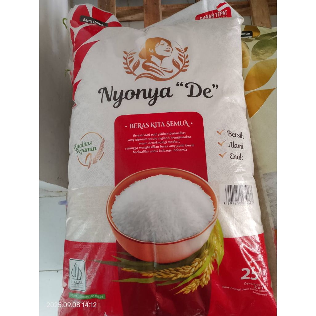 

Beras Nyonya "De" Merah Kita 1 Sak Dua Lima