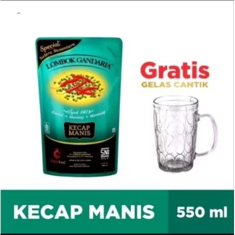 

Lombok Gandaria Kecap manis 550ml free gelas