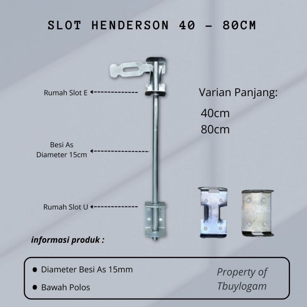 Slot Pintu Garasi Atas Bawah 40 cm 80 cm // Grendel Pintu Garasi Panjang 40.cm Dan 80.cm