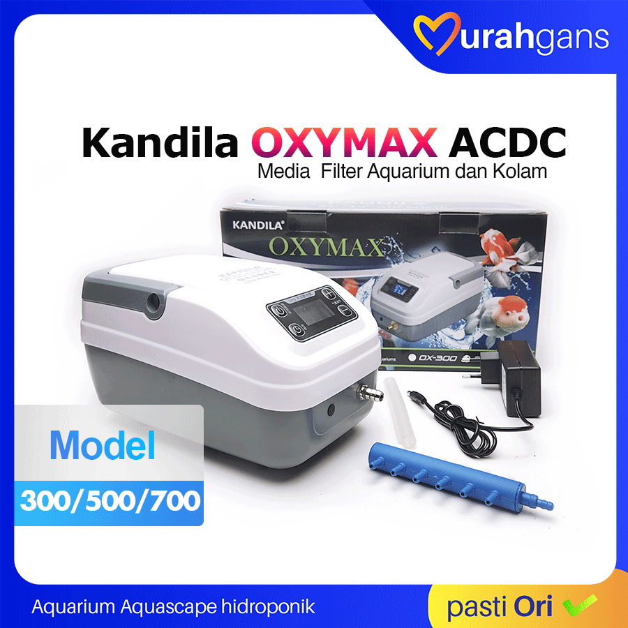 Kandila OXYMAX 300 500 700 Aerator AC DC Aquarium Kolam Koi