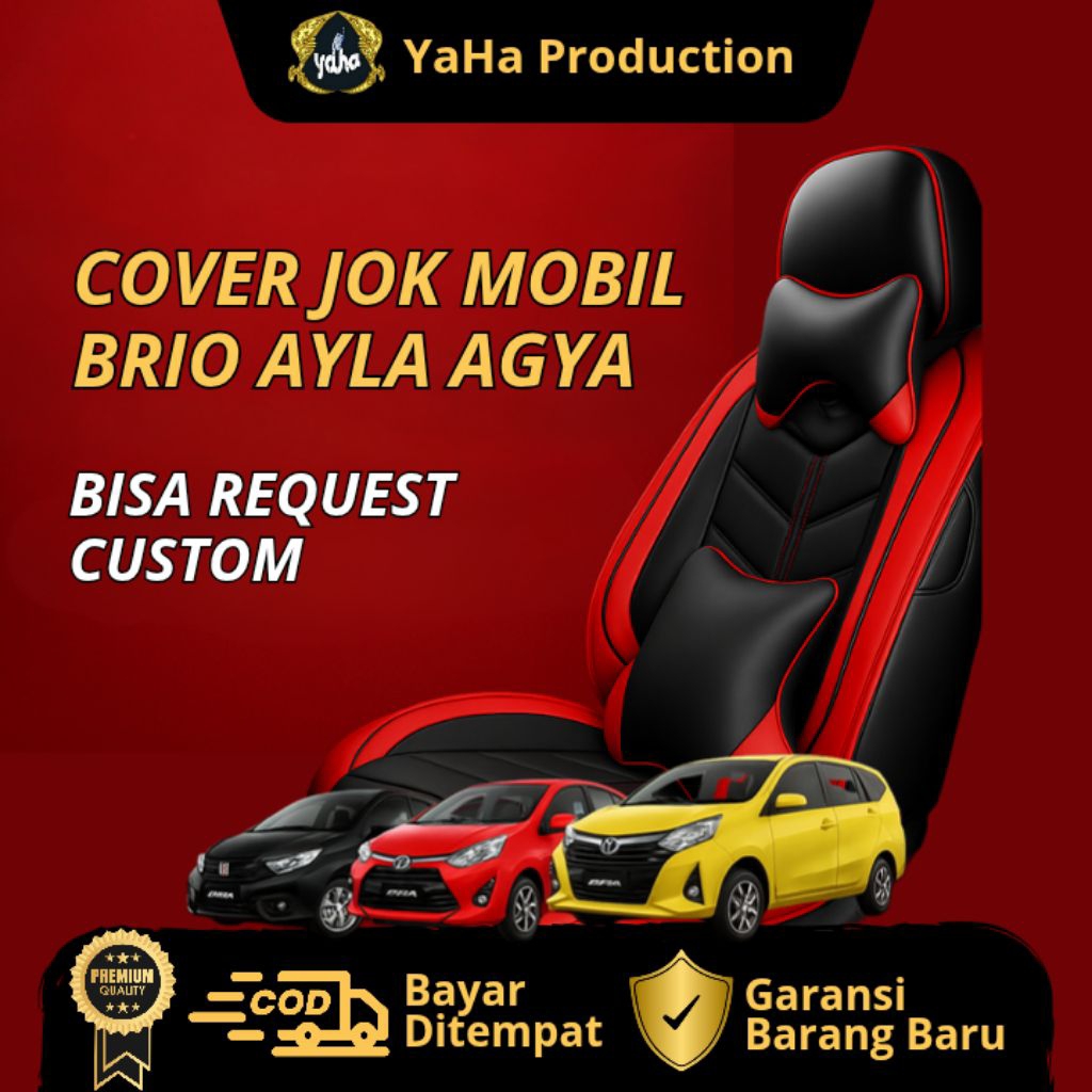 Sarung Cover Jok Mobil Brio Ayla Agya | Full Set 2 Baris | Bahan Ferrari Premium Anti Air – Bisa Cus