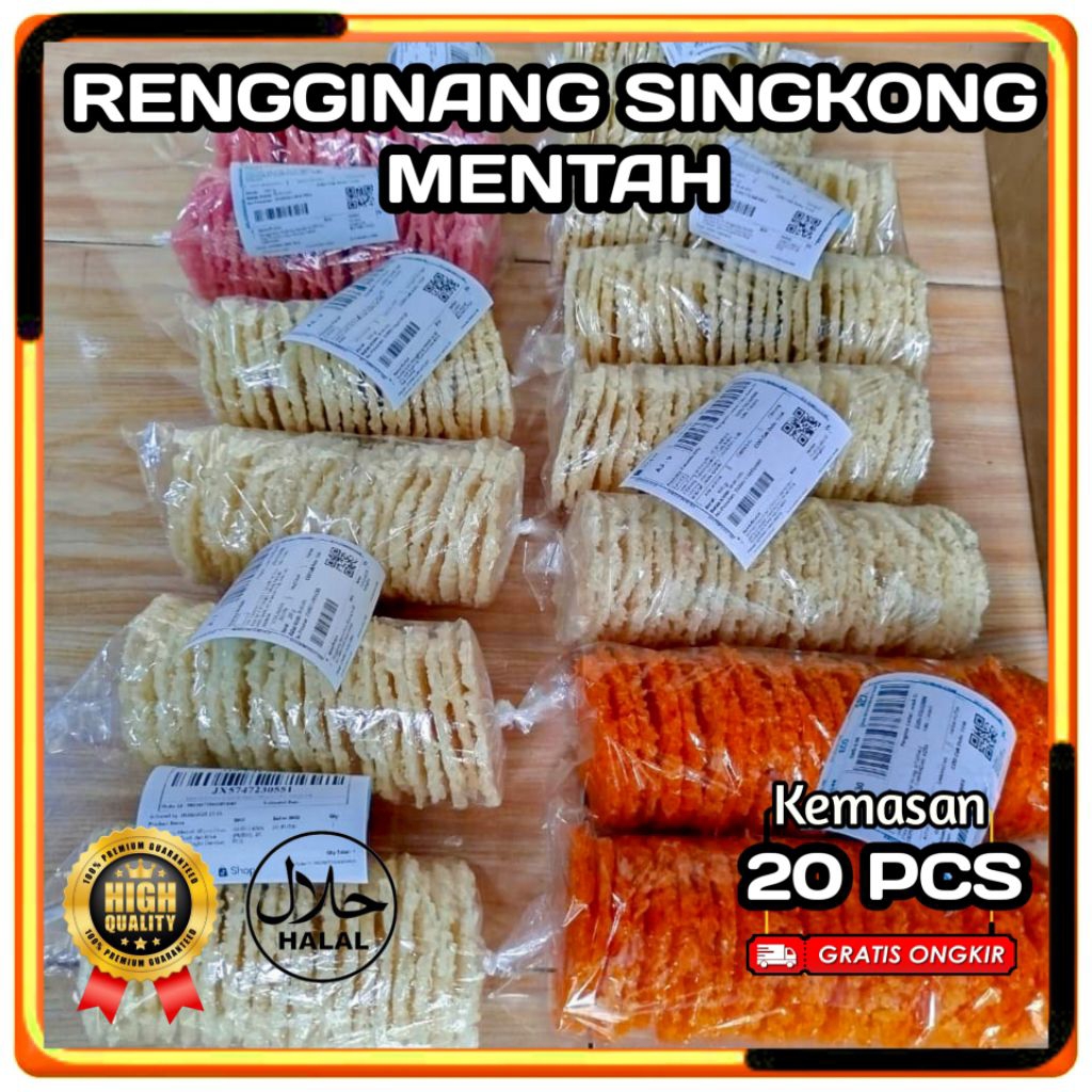 

Rengginang Singkong Mentah isi 20 Keping / pcs Lebih Gurih dan Renyah Kriuk Siap Goreng