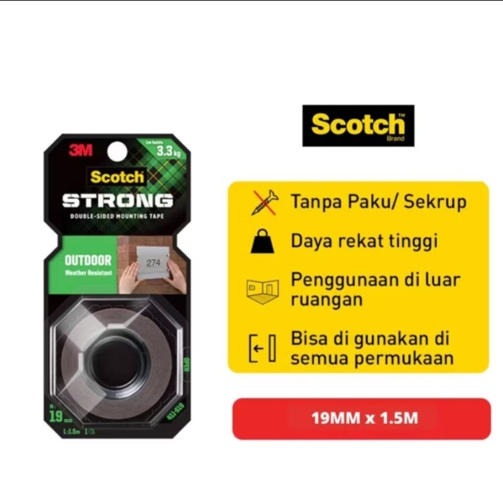 Doble tape 3m bening scotch strong asli, doble tape asli america