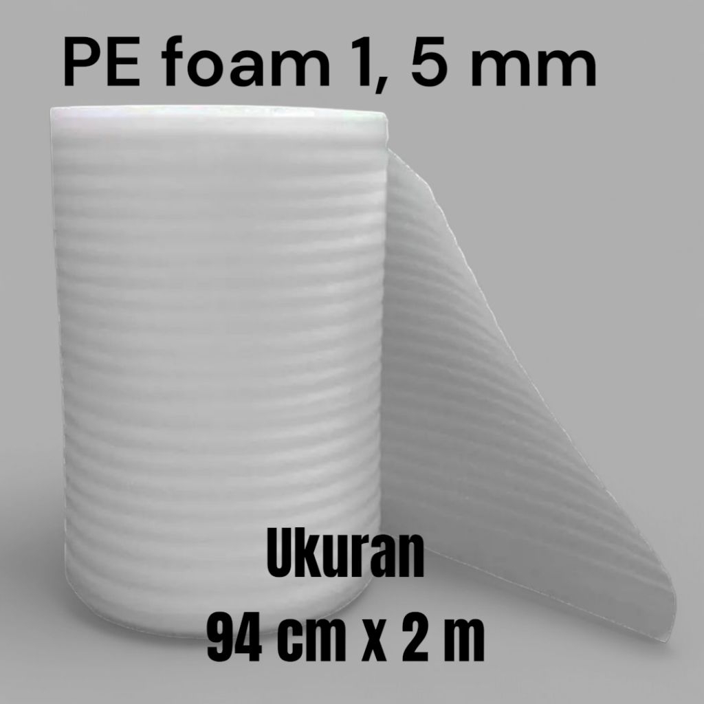 

PE Foam Packing 1,5mm x 94cm x 2m – Pelindung Barang / Busa Pengaman